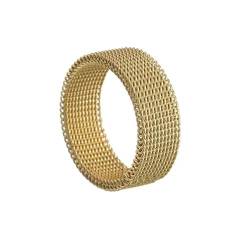 Hmsanase Ring Ringe Damen Bijouterie Herren Mesh-Ring-Design, Schlichtes Hip-Hop-Paar Für Damen Und Herren, Temperamentvoll, Ehering, Valentinstagsgeschenk, 8 Gold von Hmsanase