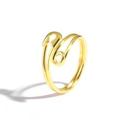 Hmsanase Ring Ringe Damen Bijouterie Herren Ring Büroklammerform Verstellbarer Ring Für Frauen Party Finger Jz4539G von Hmsanase