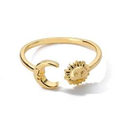 Hmsanase Ring Ringe Damen Bijouterie Herren Sonne Gesicht Ring Für Frauen Männer Vintage Punk Mond Stern Ring Weibliche Finger Party Jz752G von Hmsanase