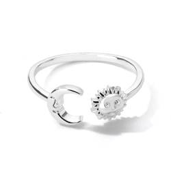 Hmsanase Ring Ringe Damen Bijouterie Herren Sonne Gesicht Ring Für Frauen Männer Vintage Punk Mond Stern Ring Weibliche Finger Party Jz752S von Hmsanase