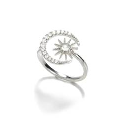 Hmsanase Ring Ringe Damen Bijouterie Herren Sonnengesicht Ring Für Frauen Männer Vintage Punk Mond Stern Ring Weiblich Finger Party Jz2955P-1 von Hmsanase