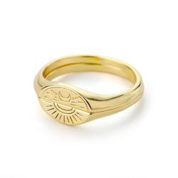 Hmsanase Ring Ringe Damen Bijouterie Herren Vintage Mond Sonne Ringe Für Frauen Paar Fingerring Hochzeit 8 Jz1249G von Hmsanase