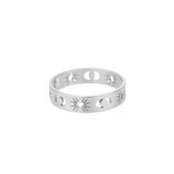 Hmsanase Ring Ringe Damen Bijouterie Herren Vintage Sonne Mond Ringe Für Frauen Männer Sonne Mond Fingerring Femme 10 Silberfarbe von Hmsanase