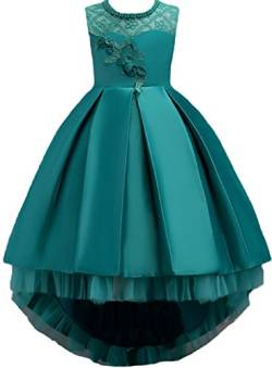 Festliches Mädchen Schicht Kleider Lange Brautjungfern Kleider Festlich Hochzeit Party Prinzessin Kleid Blumenmädchen Festzug Gr. 92 104 116 128 134 140 146 152 164 (116, Grün) von Ho Mall