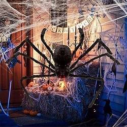200CM Haarige Spinne, Riesenspinne Halloween Haarige Spinne Halloween Deko Riesen Spinne Gruselige Plüsch Spider, Plüsch-Dekoration für Halloween, Gruselige Partydeko von HoGeGe