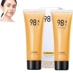 Goldfolien-Peel-Off-Maske, Peel-Off Anti-Falten Gesichtsmaske, 98,4% Beilingmei Gold Gesichtsmaske, Gold-Anti-Aging-Gesichtsmaske für Tiefenreinigung und Feuchtigkeitspflege (2) von HoGeGe