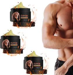 Muskelpumpe Kreatin, Monohydrat-Creme, 50g Kreatin-Monohydrat-Creme, Muskelaufbaucreme, Feuchtigkeits- und Fettverbrennungscreme, Skulptural Bauchmuskel-Formungscreme für Männer (3PC) von HoGeGe