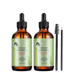 Rosemary Mint Oil, Rosemary Oil For Hair, Rosmarinöl Haare, Rosemary Mint Kopfhaut- und Haarstärkungsöl für Gesundes Haarwachstum, 60ml (2PC) von HoGeGe