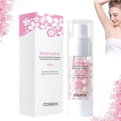 Sakura Gluta Brightening Booster Cream, Sakura-Achselcreme, 50x Brightening Booster Sakura Pearl Capsules, Peeling-Körpergel Für Alle Hauttypen (1PC) von HoGeGe