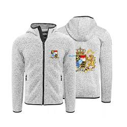 Hoamatkult Bayern Wappen Strickfleece Jacke - das Original - hochwertiger Stick (Large) von Hoamatkult