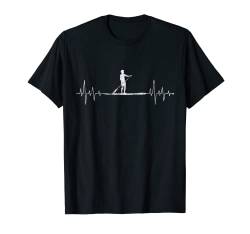 Herzschlag Herzfrequenz Herzlinie Stehpaddel T-Shirt von Hobby Sport Wassersport Paddelsport SUP