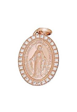 Hobra-Gold Heilige Maria Anhänger Silber 925 Rotgold vergoldet Zirkonias Mutter Gottes wundertätige Madonna von Hobra-Gold