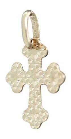 Hobra-Gold Kleines Kreuz Gold 585 Anhänger zur Taufe Goldkreuz für Kinder Kettenanhänger von Hobra-Gold