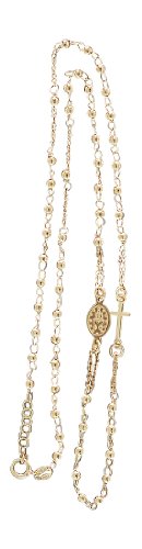 Hobra-Gold Rosenkranz Kette Silber 925 Gold Rosario Silberkette Kugelkette Kreuz Maria von Hobra-Gold