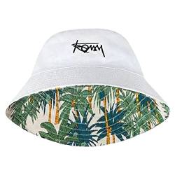 Hocaies Fischerhut Bucket Hat Sonnenhut Herren Damen Fischerhüte Sonnenhut Mädchen Faltbar Sonnenhüte Unisex Anglerhut Fischermütze für Outdoor Wandern Camping (Blätter 04) von Hocaies