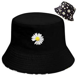 Hocaies Fischerhut Bucket Hat Sonnenhut Herren Damen Fischerhüte Sonnenhut Mädchen Faltbar Sonnenhüte Unisex Anglerhut Fischermütze für Outdoor Wandern Camping (Gänseblümchen 01) von Hocaies