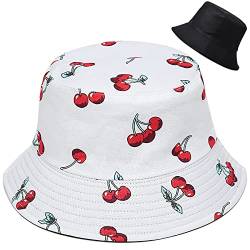 Hocaies Fischerhut Bucket Hat Sonnenhut Herren Damen Fischerhüte Sonnenhut Mädchen Faltbar Sonnenhüte Unisex Anglerhut Fischermütze für Outdoor Wandern Camping (Kirsche) von Hocaies