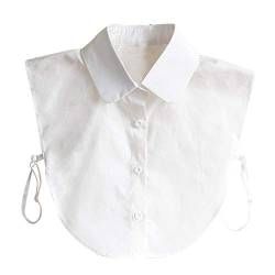 Hocaies Frauen Kragen Vintage Elegante Abnehmbare Hälfte Shirt Bluse Cotton Kragen Weiß Damen Blusenkragen (Chiffon Runde) von Hocaies