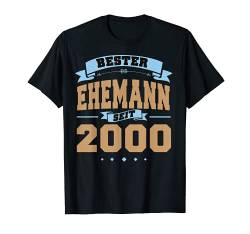 Hochzeitstag 20 Jahre Bester Ehemann Seit 2000 T-Shirt von Hochzeitstagsgeschenk Männer Spruch Ehe Heirat