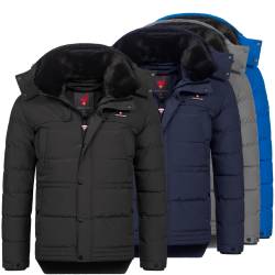 Höhenhorn Adamelo Herren Winter Jacke Quilted Steppjacke Gefüttert Winterjacke XXL Grau von Höhenhorn