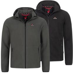 Höhenhorn Badus Hood Herren Fleece Jacke Hoody Full Zip Trekking M Schwarz mit Kapuze von Höhenhorn