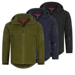 Höhenhorn Biferten Herren Militär Fleecejacke Outdoor Winddichte Jacke mit Ka... L Schwarz von Höhenhorn