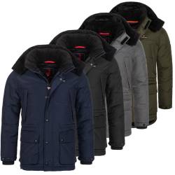 Höhenhorn Mangard Herren Winter Jacke Steppjacke Gefüttert Winterjacke Parker... 3XL Schwarz von Höhenhorn