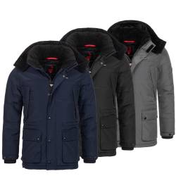 Höhenhorn Mangard Herren Winter Jacke Steppjacke Gefüttert Winterjacke Parker... L Grau von Höhenhorn