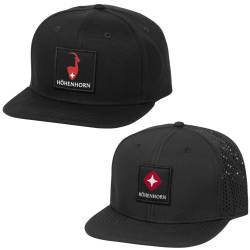 Höhenhorn Woven Unisex Herren Damen Cap Snapback Kappe Basecap Baseball Mütze Schwarz 02 / Baumwolle von Höhenhorn