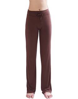 HOEREV Frauen Soft Modal Slimming Hose Yoga Hosen Pyjama-Hose, Kaffee, S von Hoerev