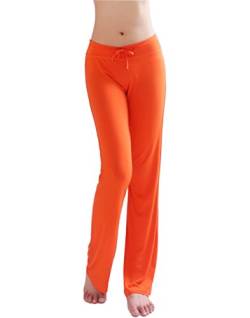 HOEREV Frauen Soft Modal Slimming Hose Yoga Hosen Pyjama-Hose, Orange, L von Hoerev