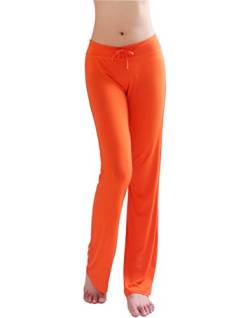 HOEREV Frauen Soft Modal Slimming Hose Yoga Hosen Pyjama-Hose, Orange, XS von Hoerev