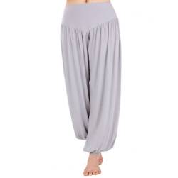 HOEREV Super weiche Modal Spandex Harem Yoga Pilates Hosen, Gr.-Large,Grau von Hoerev