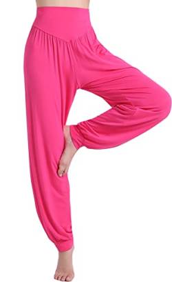 HOEREV Super weiche Modal Spandex Harem Yoga Pilates Hosen, Gr.-M,Rosa von Hoerev