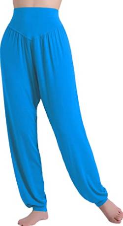 HOEREV Super weiche Modal Spandex Harem Yoga Pilates Hosen, Gr.-Medium,Blau von Hoerev