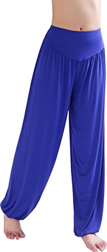 HOEREV Super weiche Modal Spandex Harem Yoga Pilates Hosen, Gr.-XS,Königsblau von Hoerev