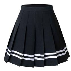 Hoerev Damen Mädchen Faltenrock Skirt Tennisrock Tennis Rock,44,XXXL von Hoerev