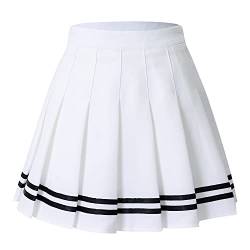 Hoerev Damen Mädchen Faltenrock Skirt Tennisrock Tennis Rock,44,XXXL von Hoerev