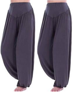 Hoerev Haremshose aus super weichem Modal-Elastan, für Yoga oder Pilates - Grau - XX-Large von Hoerev