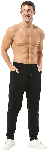 Hoerev Herren-Hose, Baumwolle, atmungsaktiv, für Laufen, Sport, Laufen, Yoga, atmungsaktiv, Schwarz, 3XL von Hoerev