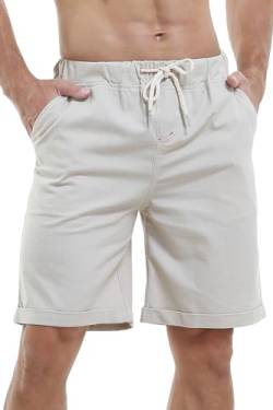 Hoerev Marke Herren Wäsche Casual Light fit Shorts,Beinlänge 12",Beige,S(31"-33") von Hoerev