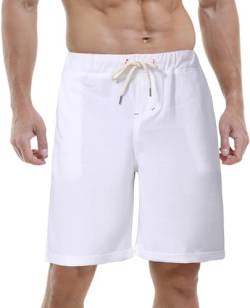 Hoerev Marke Herren Wäsche Casual Light fit Shorts,Beinlänge 12",Weiß,XL(40"-42") von Hoerev