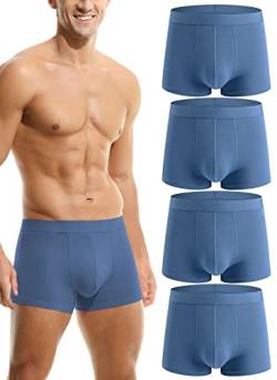 Hoerev Packung mit 4 Herren Super Soft and Comfortable Fiber Trunks Unterwäsche,4Blau,L von Hoerev