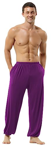 Hoerev Super Soft Modal Spandex Harem Yoga Pilates Schlauch，Lila，M von Hoerev