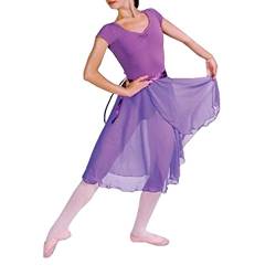 Hoerev Women Girls Sheer Wrap Skirt Ballet Skirt Ballet Dance Dancewear,Dunkelviolett,13-14 Jahre von Hoerev