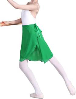 Hoerev Women Girls Sheer Wrap Skirt Ballet Skirt Ballet Dance Dancewear,Grün,S von Hoerev