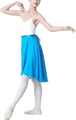 Hoerev Women Girls Sheer Wrap Skirt Ballet Skirt Ballet Dance Dancewear,HellBlau,XL von Hoerev