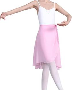 Hoerev Women Girls Sheer Wrap Skirt Ballet Skirt Ballet Dance Dancewear,Hellrosa,S von Hoerev