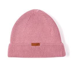 Hofbrucker Stylische Beanie Mütze aus Bio Baumwolle für Babys und Kinder Grobstrick Mütze Jungen und Mädchen, Altrosa, 46/48 von Hofbrucker