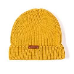 Hofbrucker Stylische Beanie Mütze aus Bio Baumwolle für Babys und Kinder Grobstrick Mütze Jungen und Mädchen, Senfgelb, 50/52 von Hofbrucker